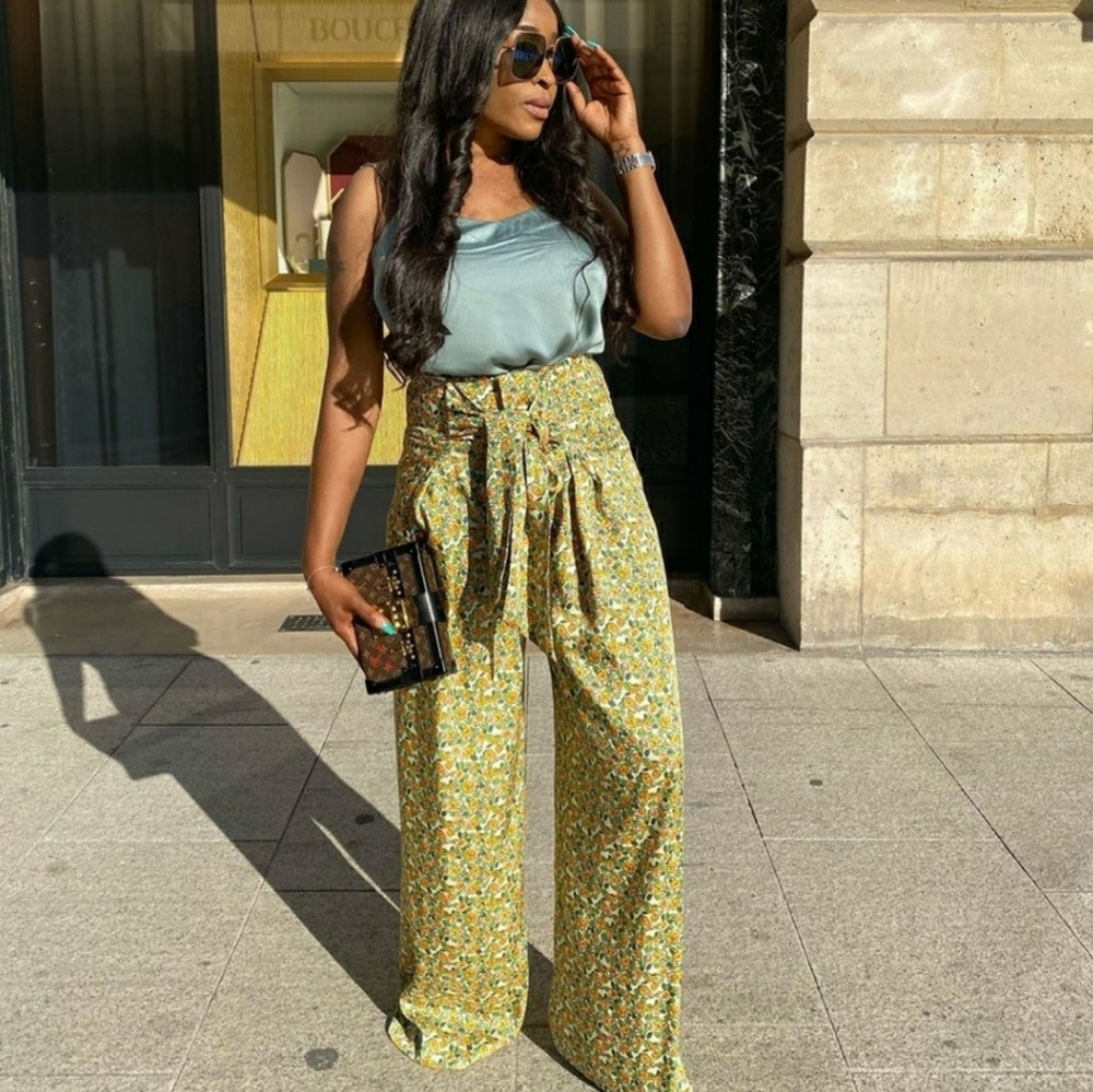 ZARA floral wide leg pants With tie NWT - Picture 5 of 16